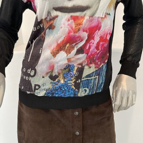 PINKO Print Pattern Top Long Sleeve Size L - Picture 6 of 13